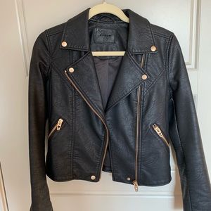 Faux Leather Moto Jacket